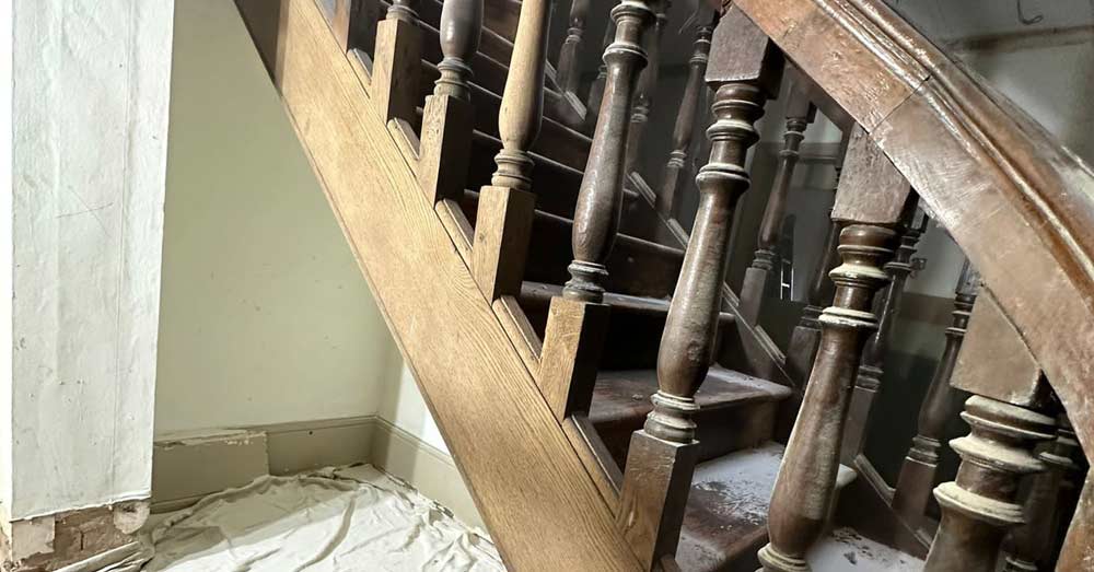 Oak staircase and doors cleaned at country home in Shilton, Oxfordshire